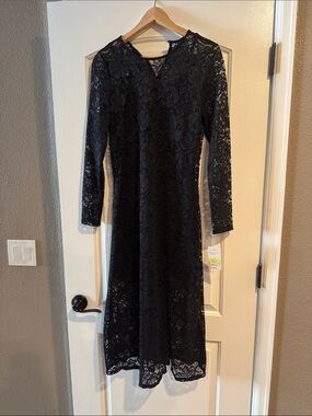target black long sleeve dress Petal and Pup Women's Warren Long Sleeve Maxi Dress